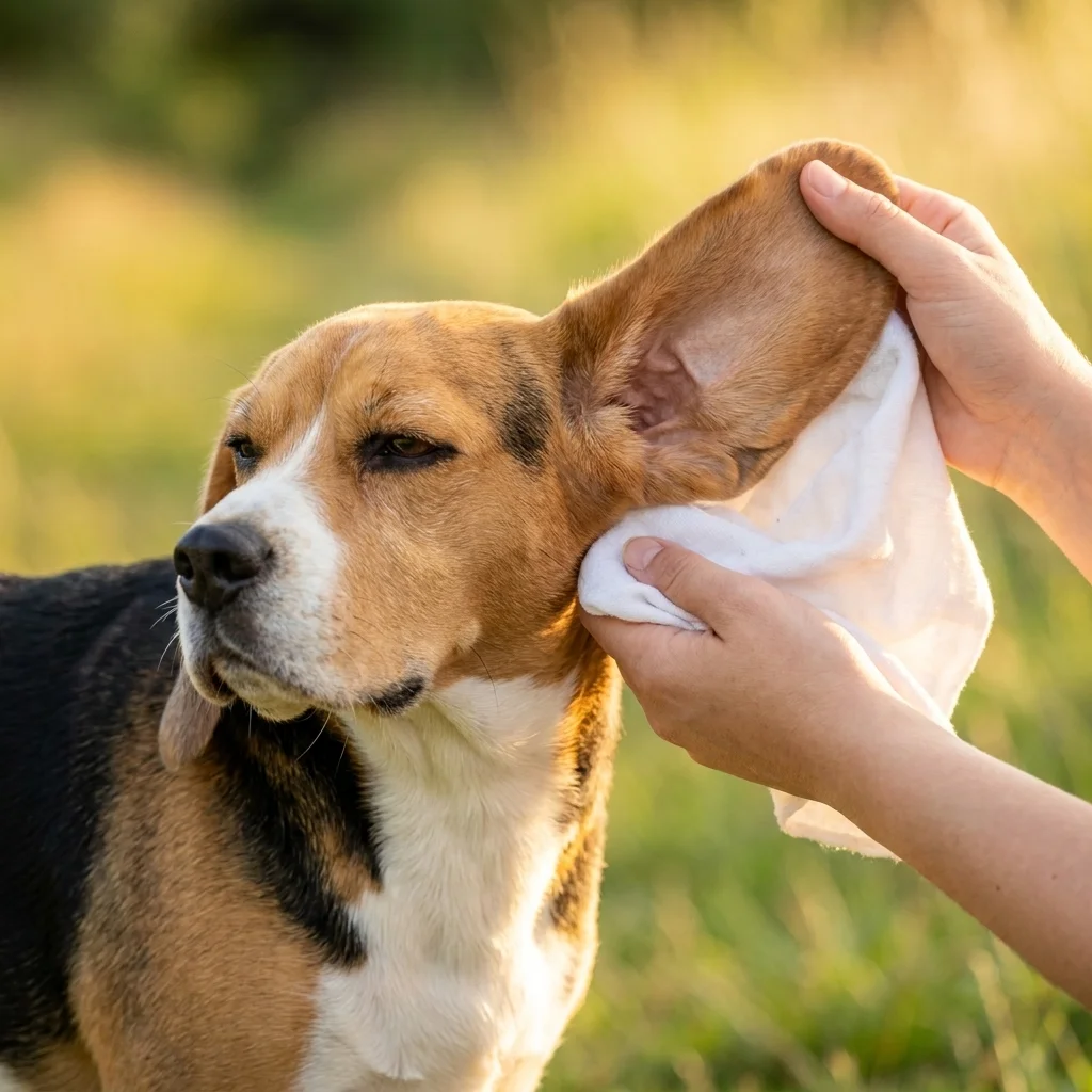 Ohrenreiniger für Hunde mit Hängeohren