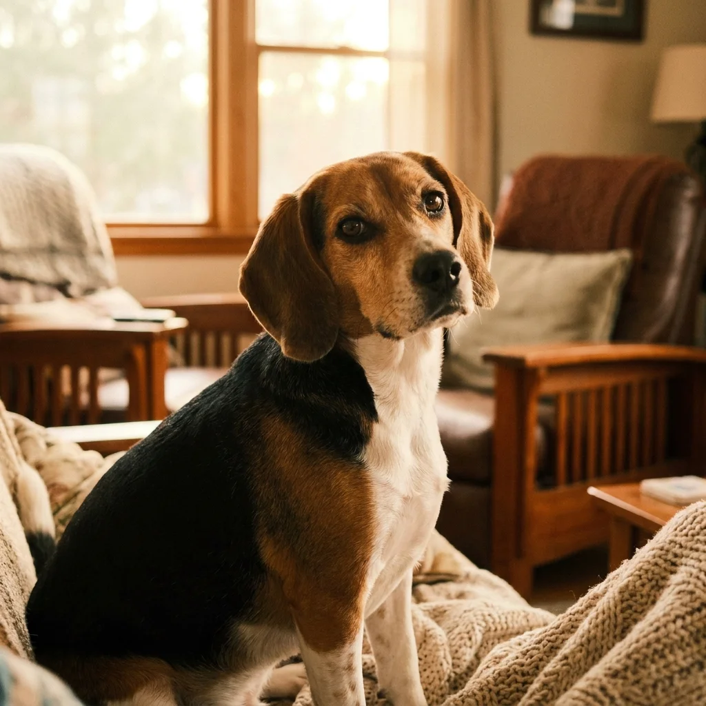 Beagle Ohne Vorwarnung zuckt sein Körper