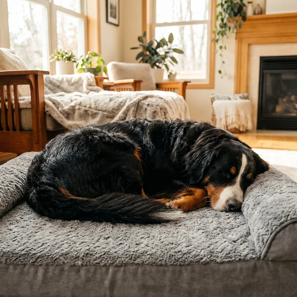 Orthopädisches Hundebett, das große Gelenke entlastet