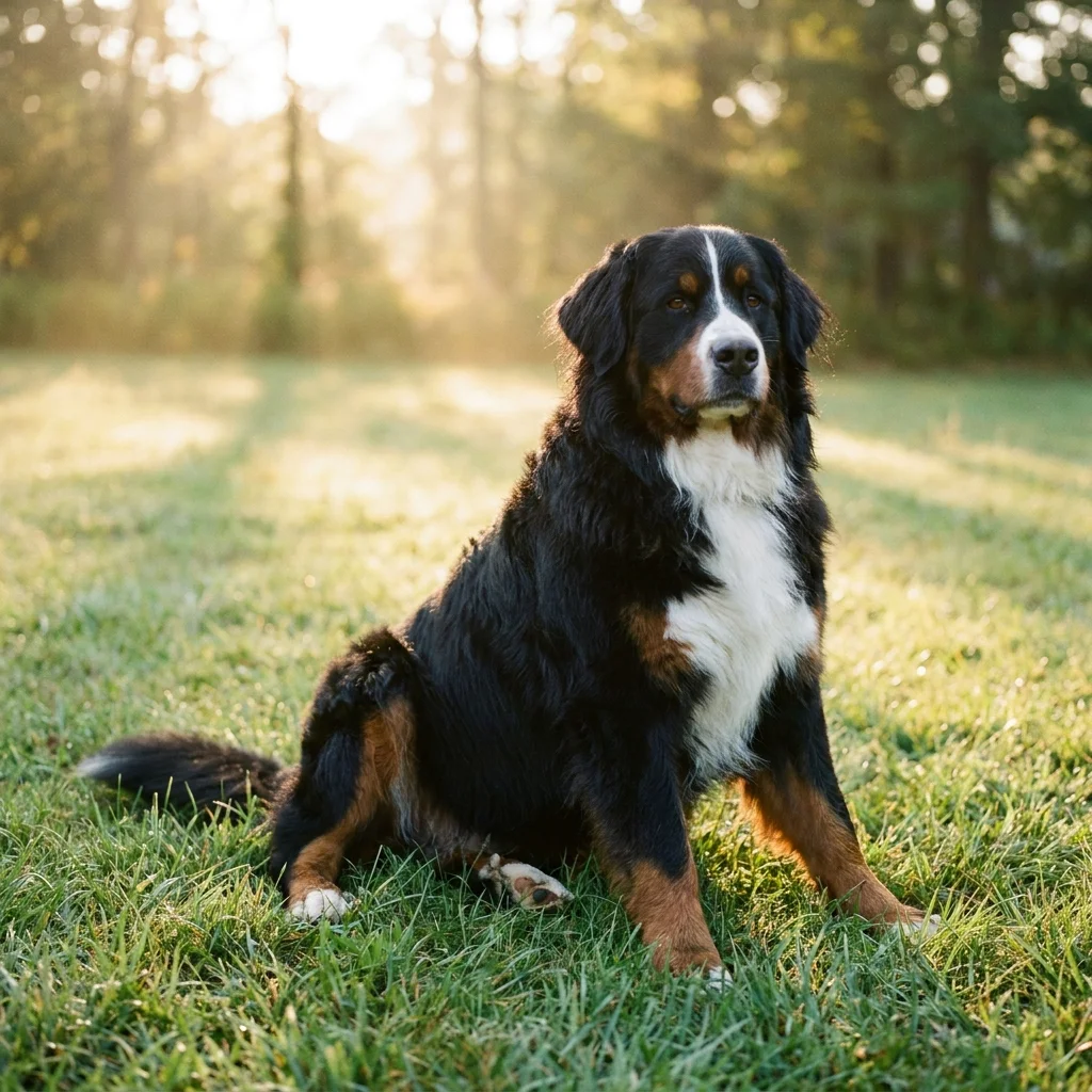 Berner Sennenhund Er steht morgens schwer auf