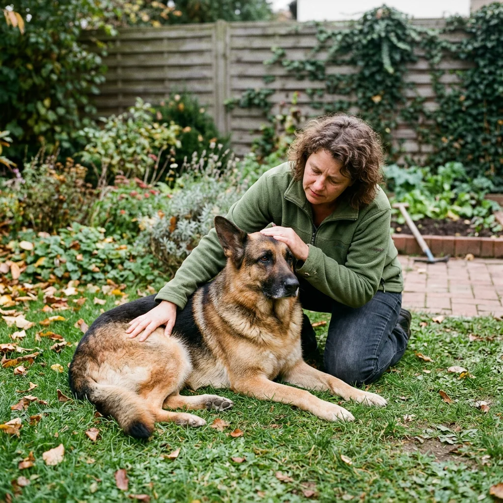 Deutscher Schäferhund Die Hüfte gibt langsam nach