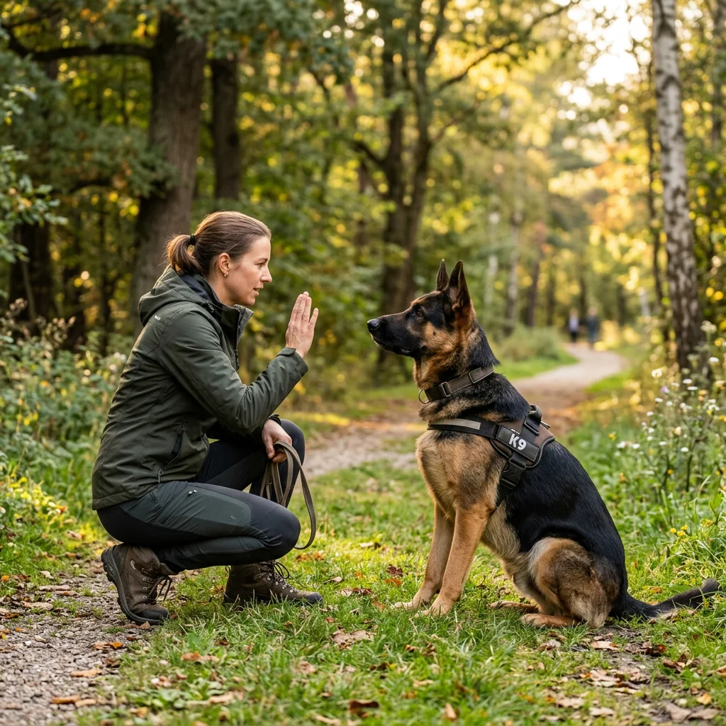 Deutscher Schäferhund beim Training