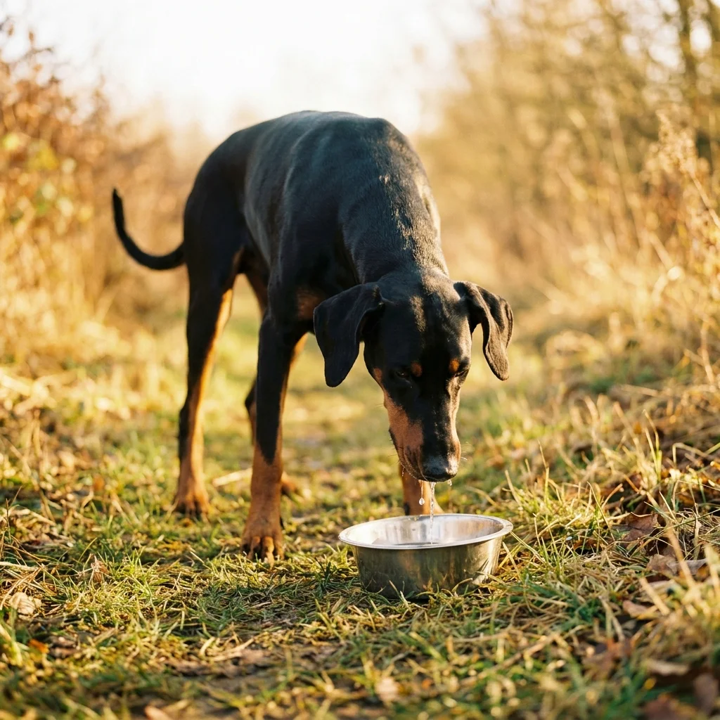 Dobermann Eine Wunde, die nicht stoppt