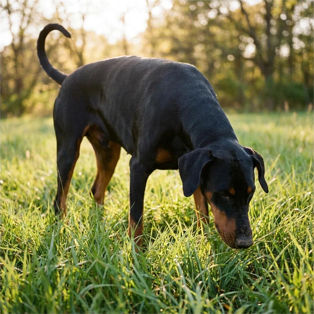 Dobermann Der Bauch bläht auf, und jede Minute zählt