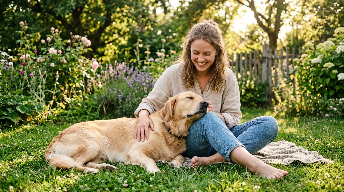 Golden Retriever mit Besitzer