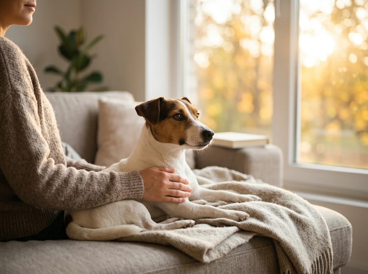 Jack Russell Terrier mit Besitzer