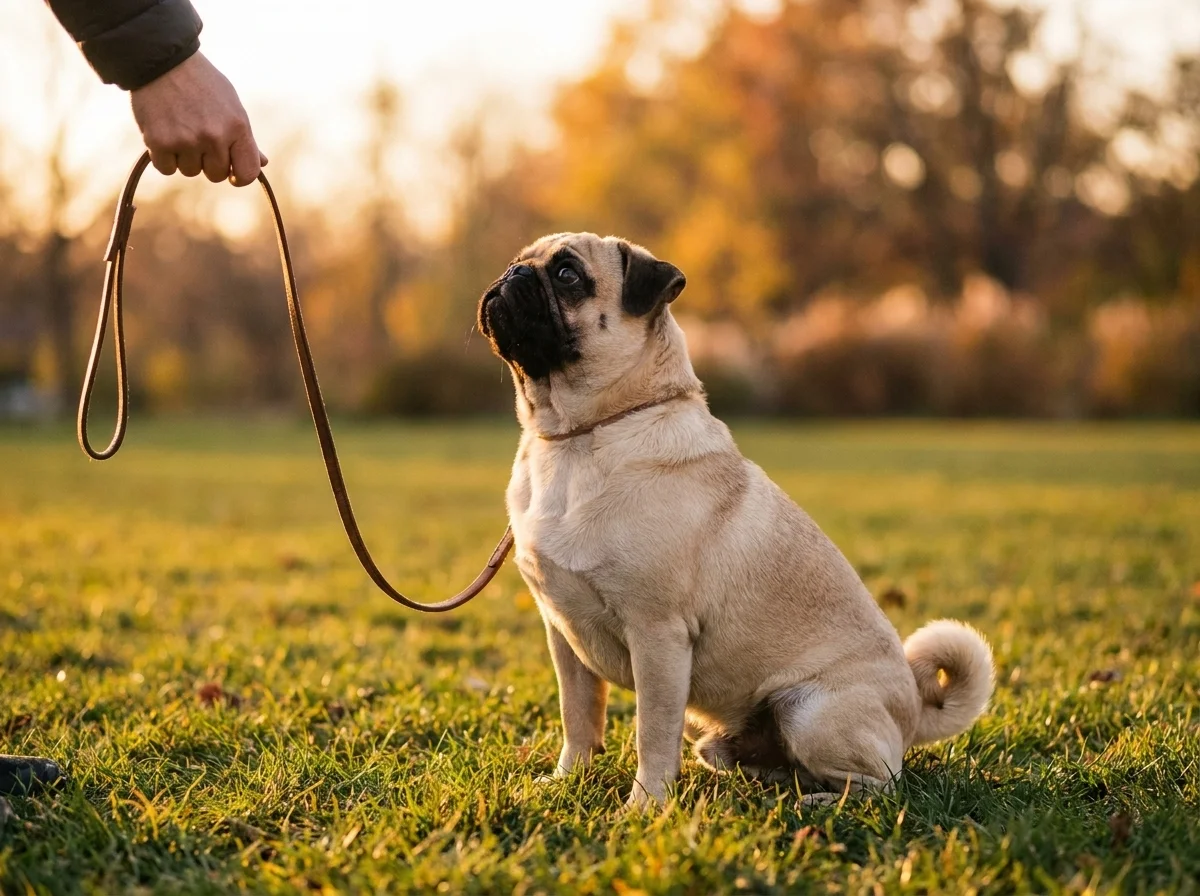 Mops beim Training