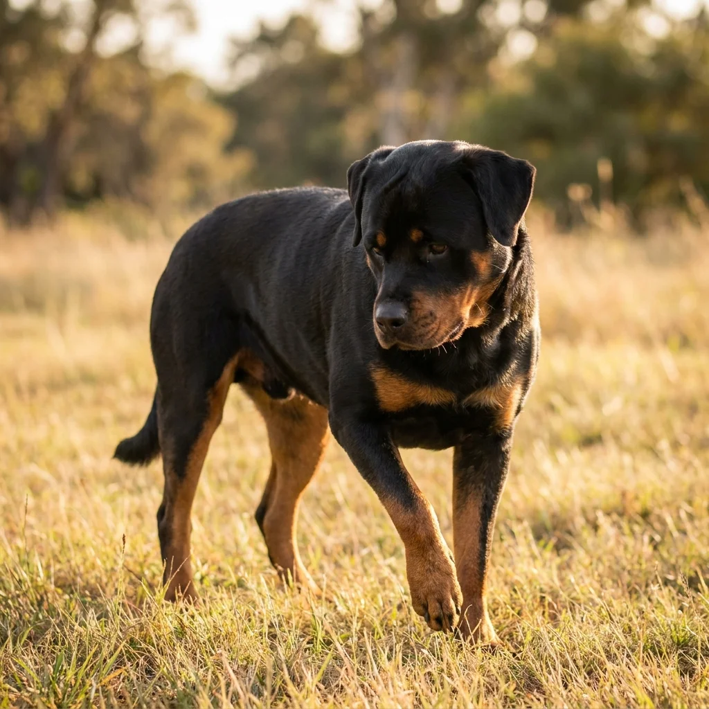 Rottweiler Eine Schwellung am Bein, die nicht weggeht