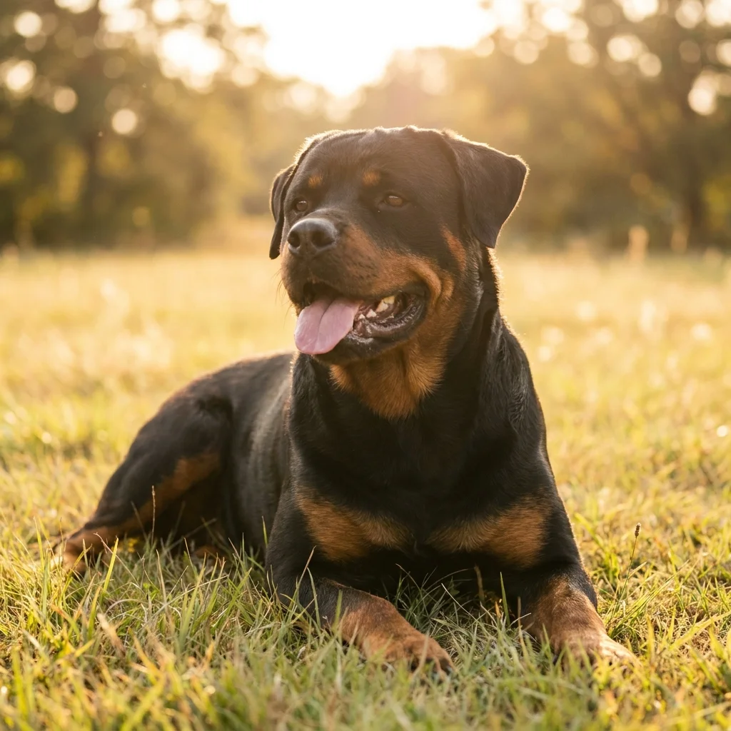 Rottweiler Beim Toben sackt er kurz weg