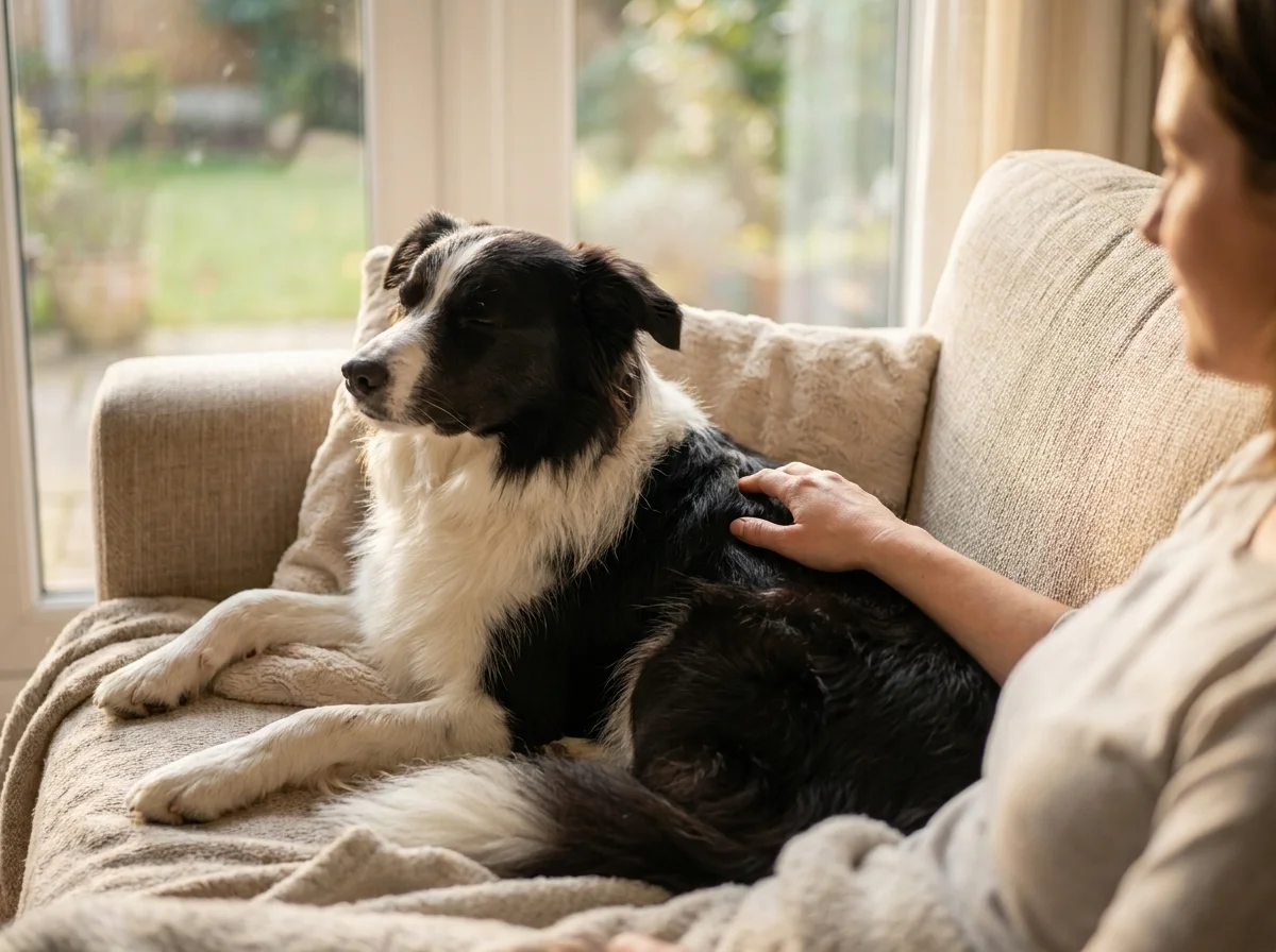 Border Collie mit Besitzer