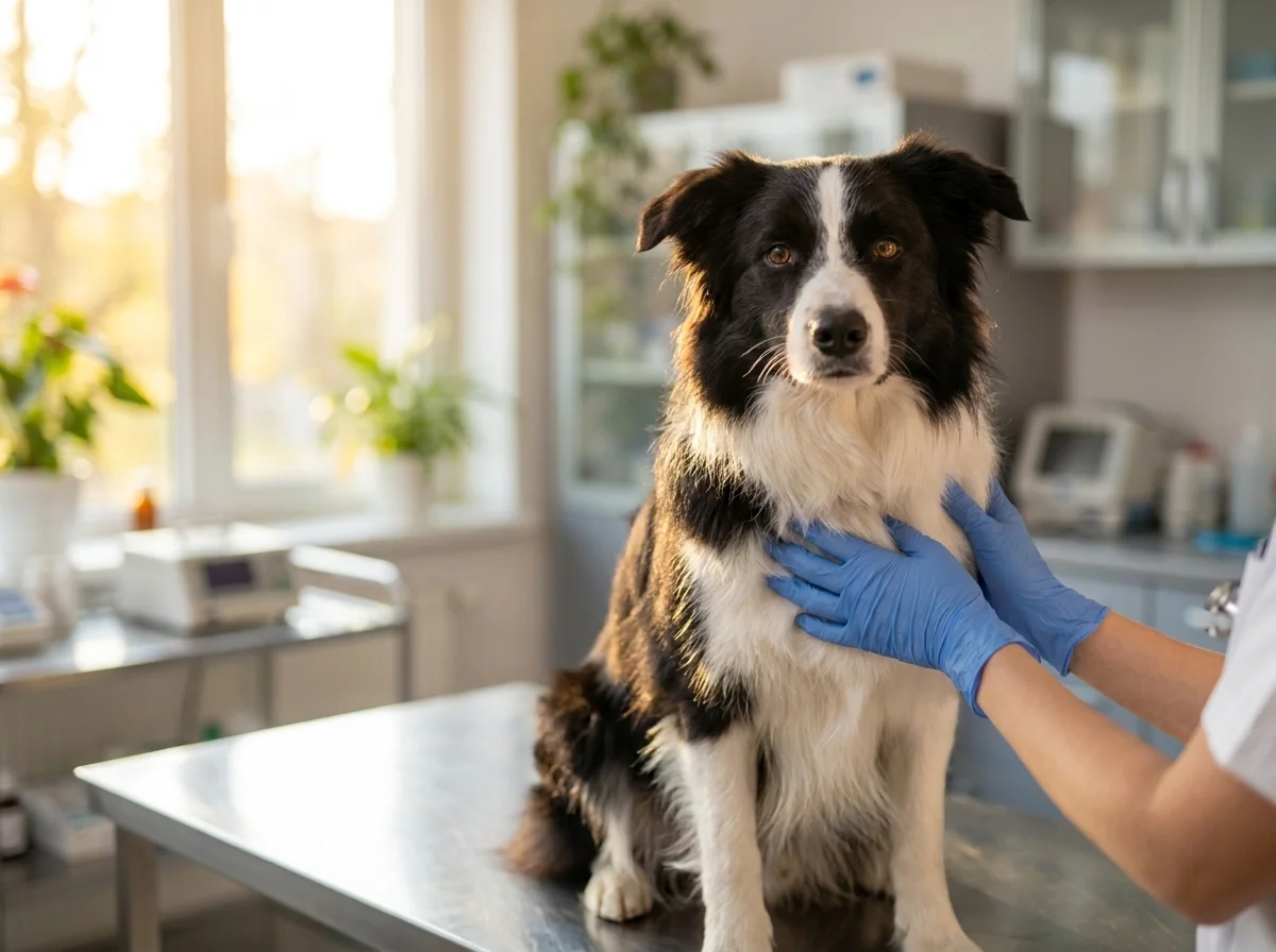 Border Collie bei tierärztlicher Untersuchung