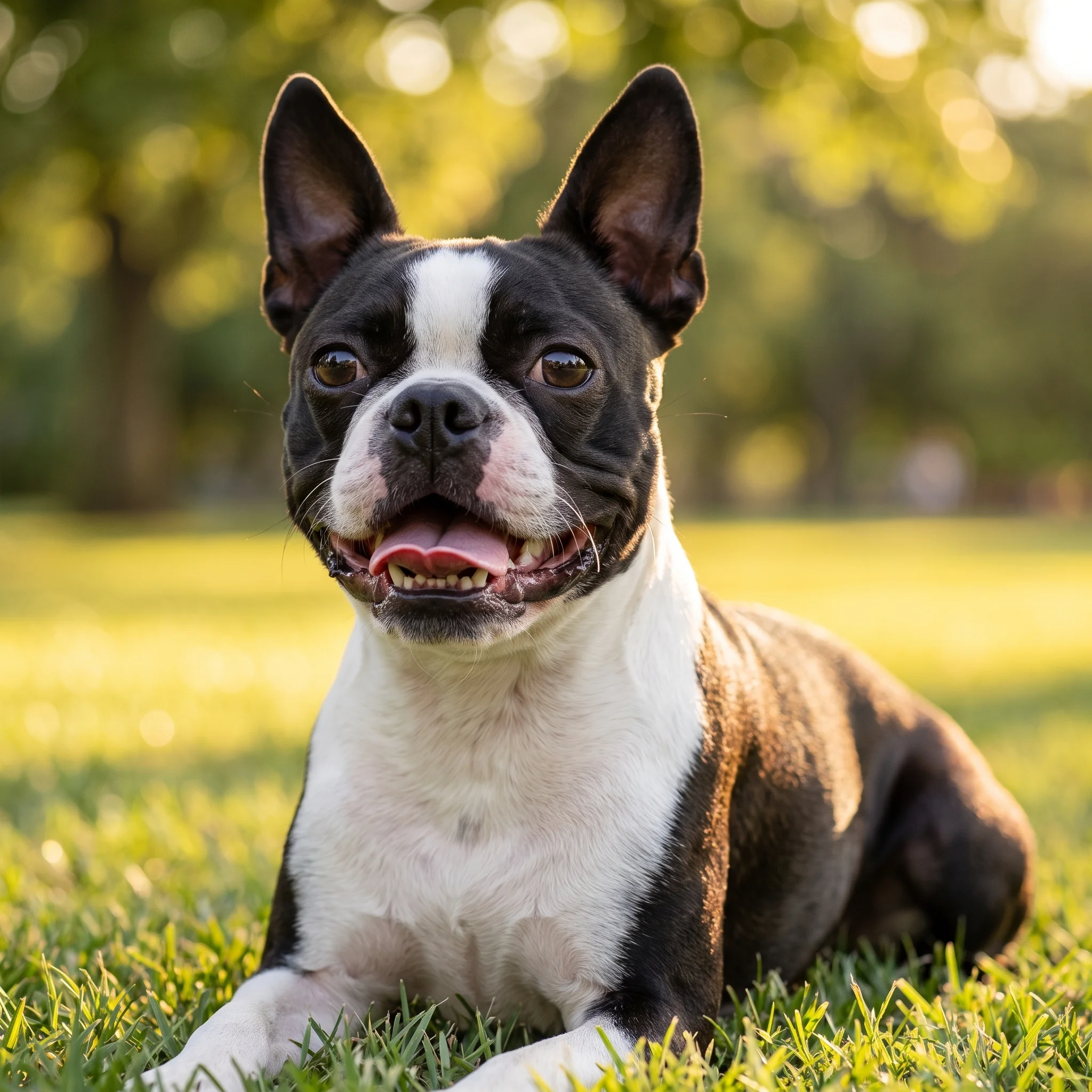 Boston Terrier Kurze Nase, kurze Luft