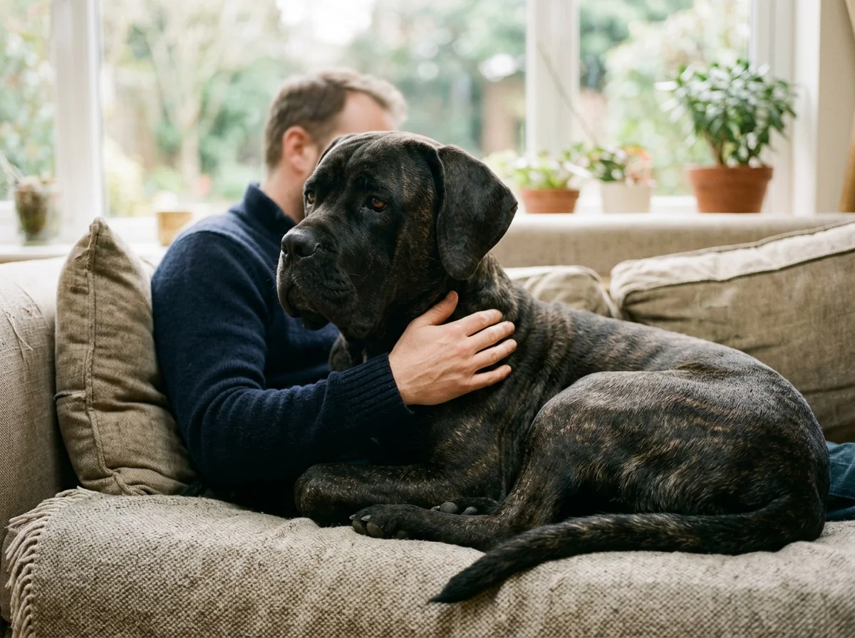 Cane Corso mit Besitzer