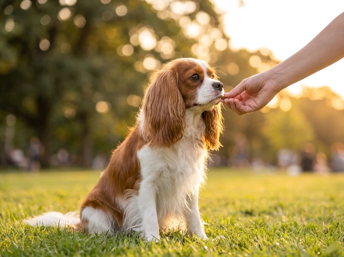 Cavalier King Charles Spaniel beim Training