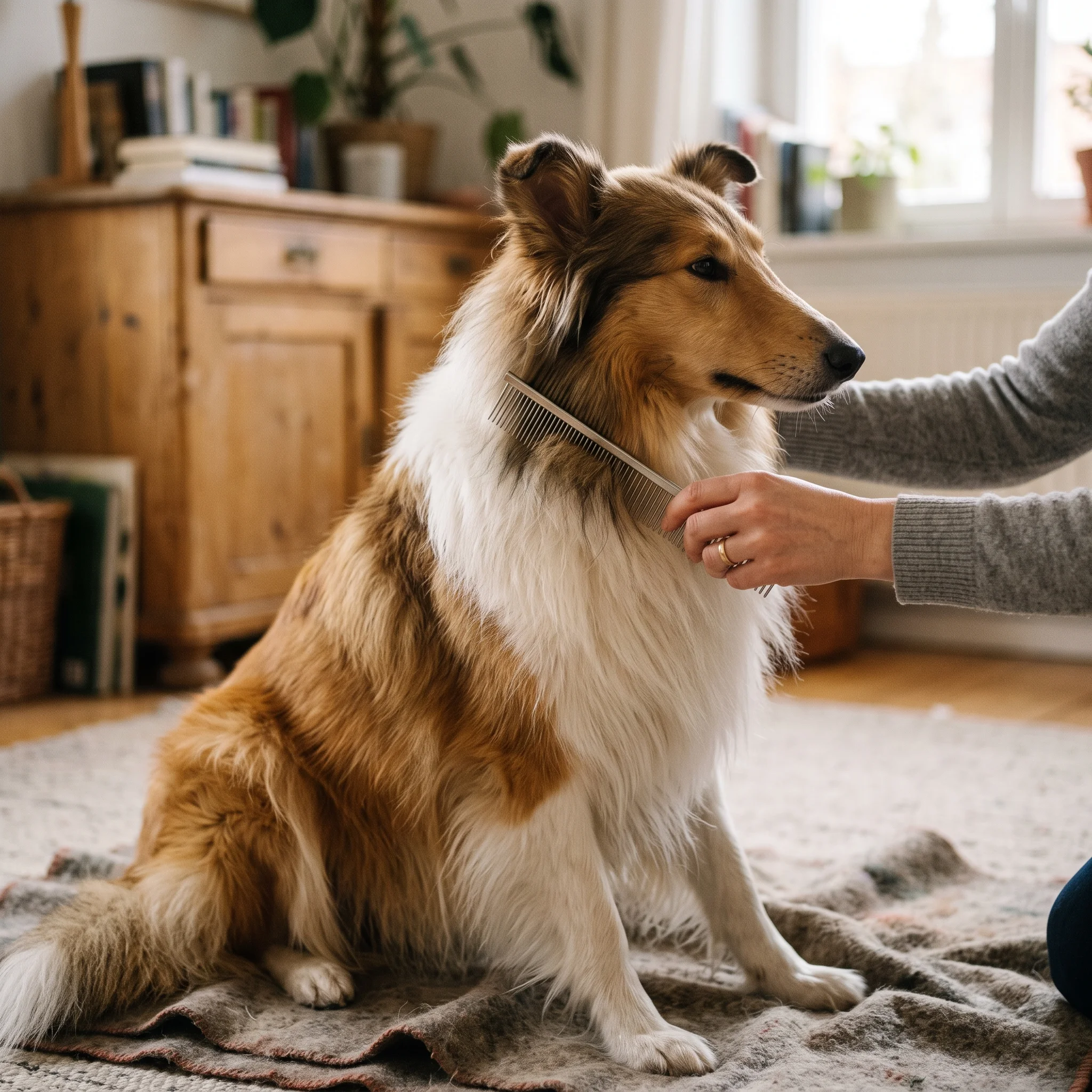 Grober Kamm für das lange Collie-Fell