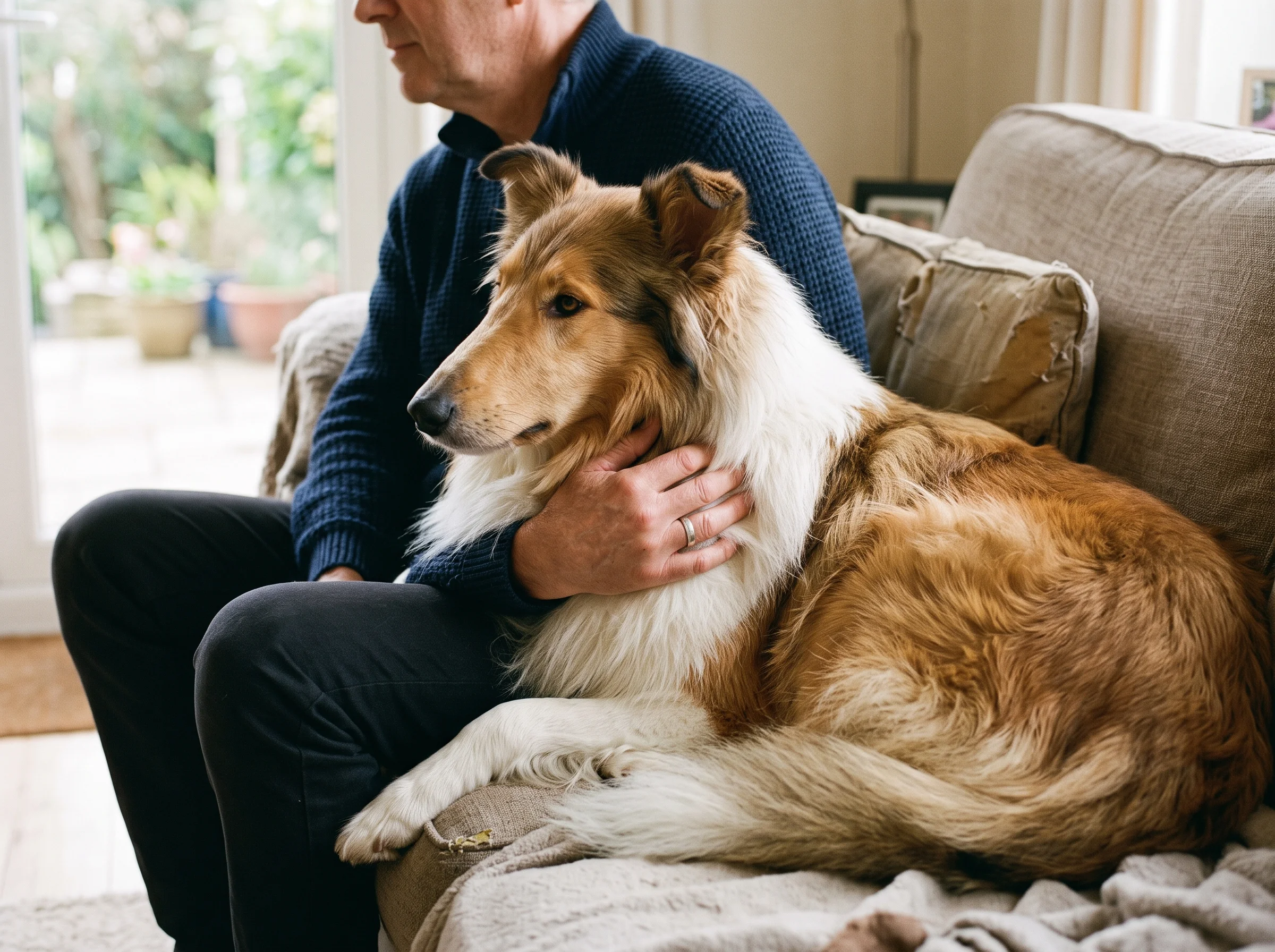 Collie (Langhaar) mit Besitzer