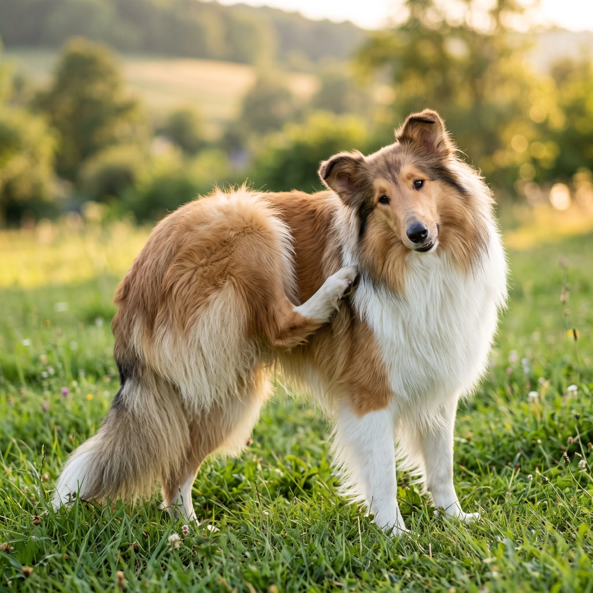 Collie (Langhaar) Kahle Stellen im Welpengesicht