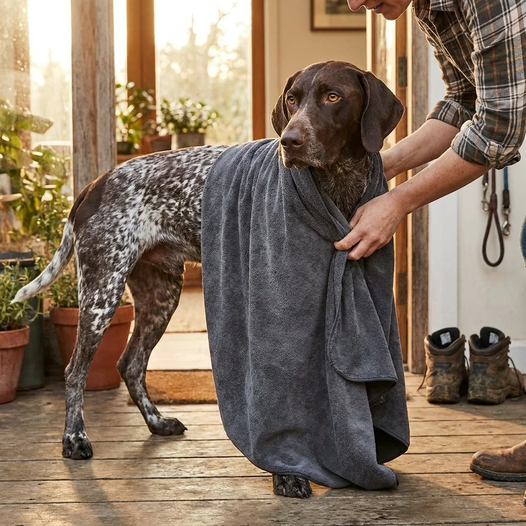 Saugstarkes Hundehandtuch für nach dem Feld