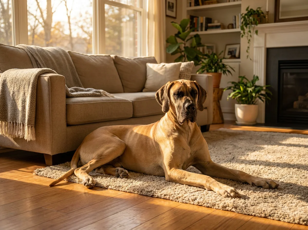 Deutsche Dogge mit Besitzer