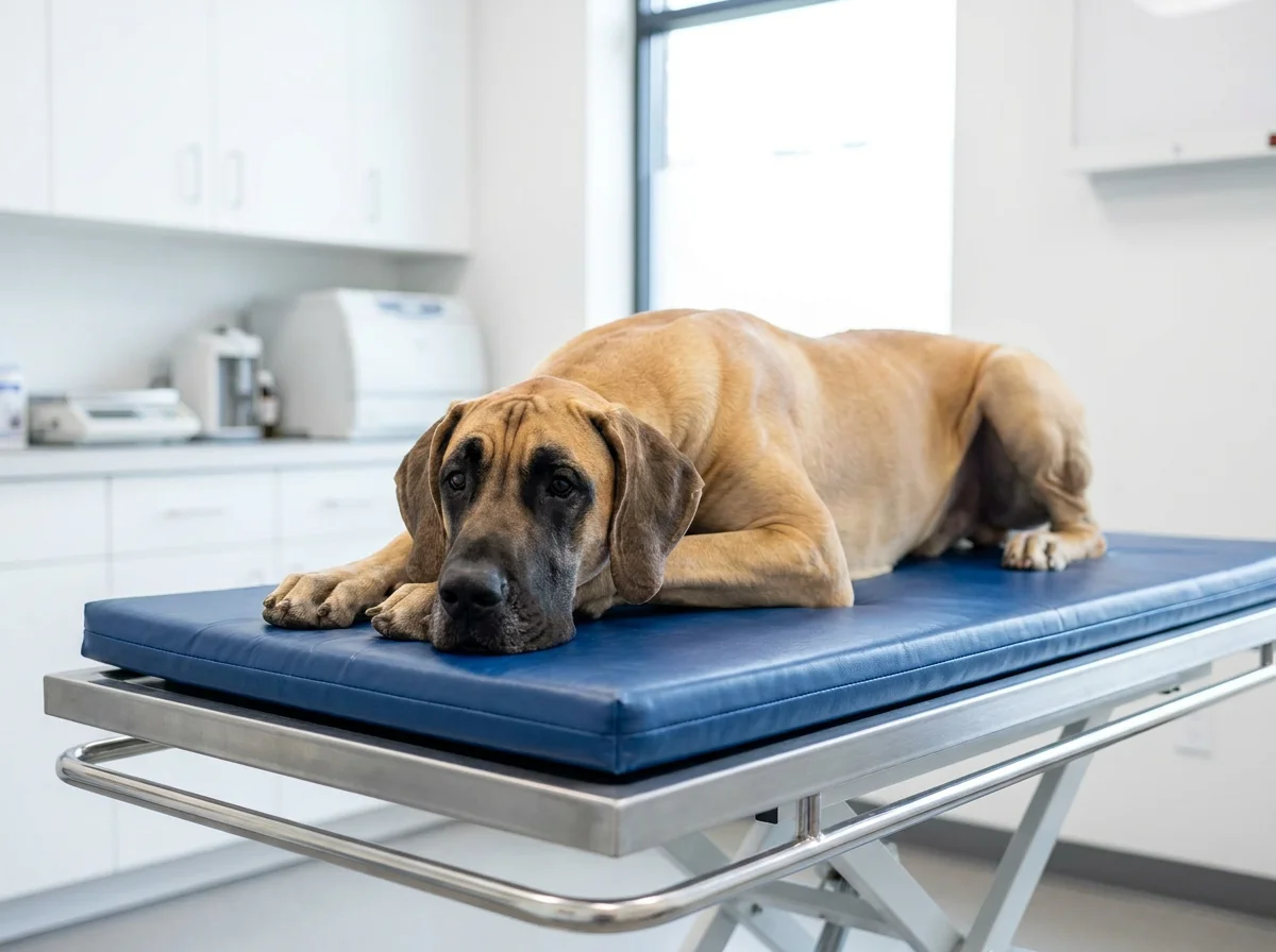 Deutsche Dogge bei tierärztlicher Untersuchung