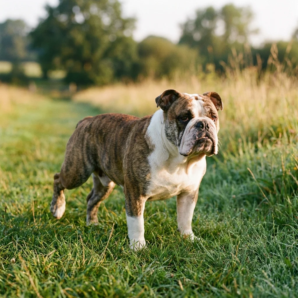 Englische Bulldogge Der schwere Gang