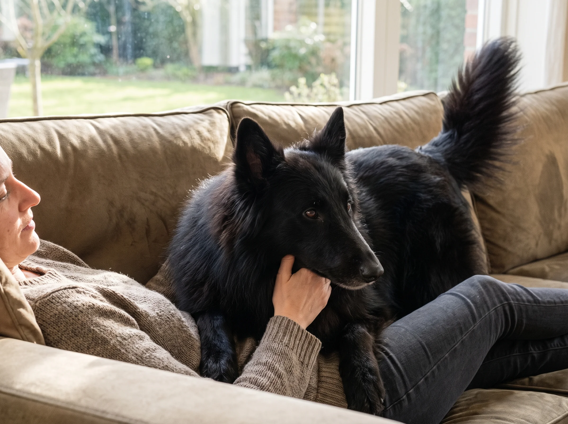 Belgischer Schäferhund (Groenendael) mit Besitzer