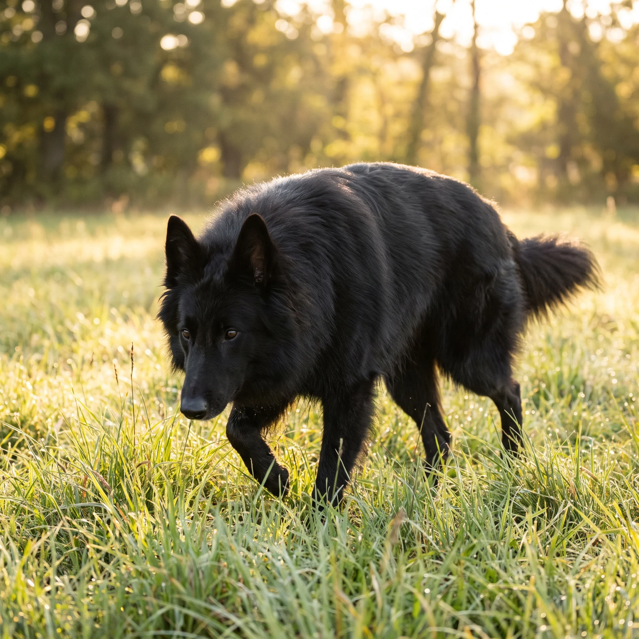 Belgischer Schäferhund (Groenendael) Hinter dem dunklen Fell trüben die Augen
