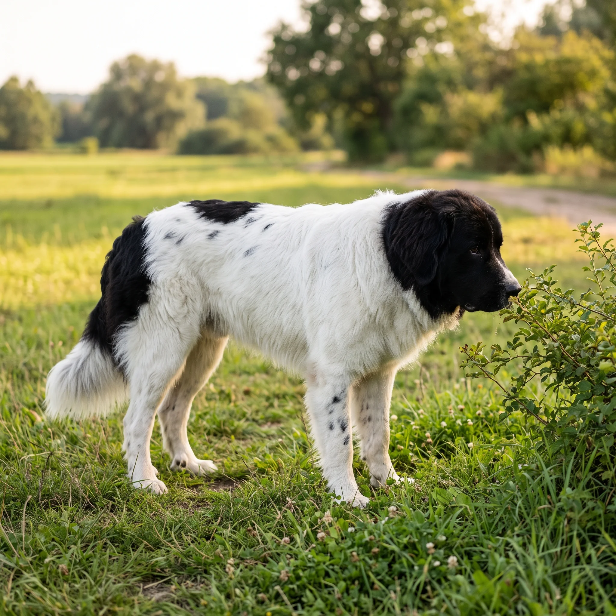 Landseer Ein erblicher Fehler bildet Steine