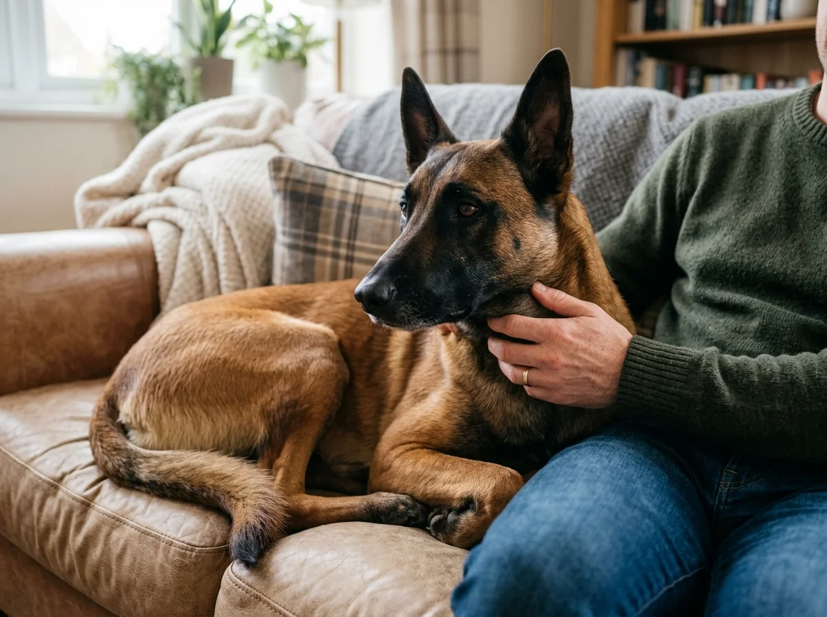 Belgischer Schäferhund (Malinois) mit Besitzer