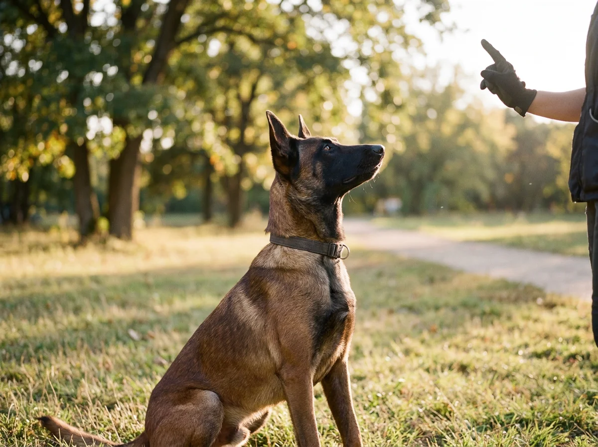 Belgischer Schäferhund (Malinois) beim Training