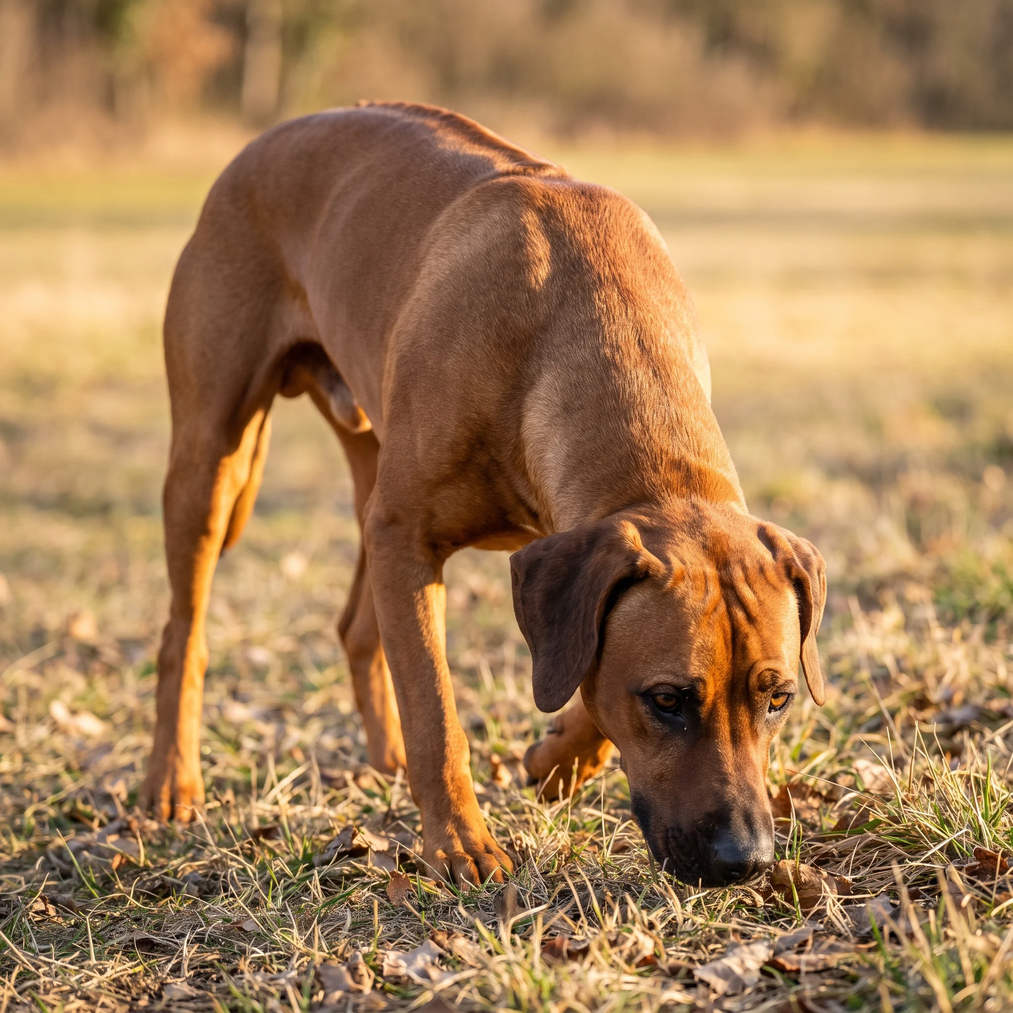 Rhodesian Ridgeback Der Bauch bläht sich, jede Minute zählt