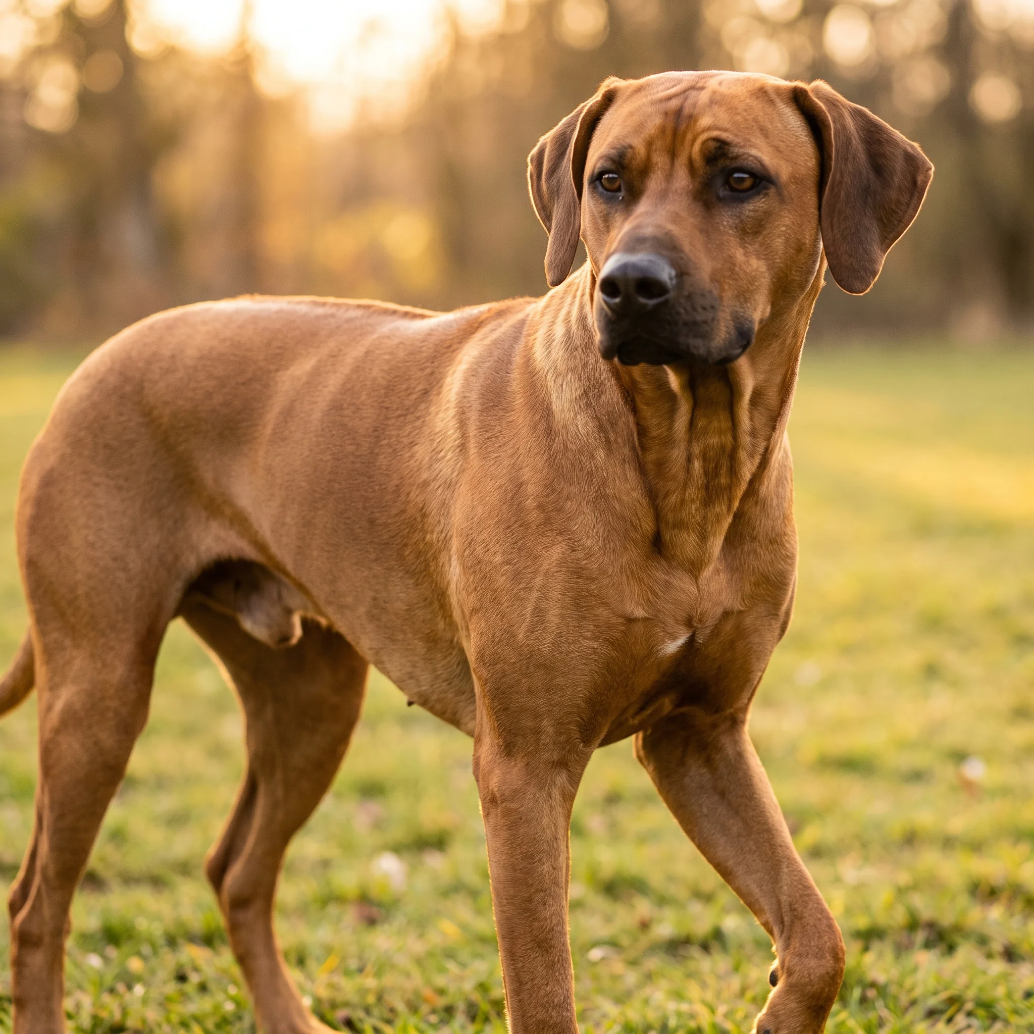 Rhodesian Ridgeback Die Hinterhand gibt langsam nach