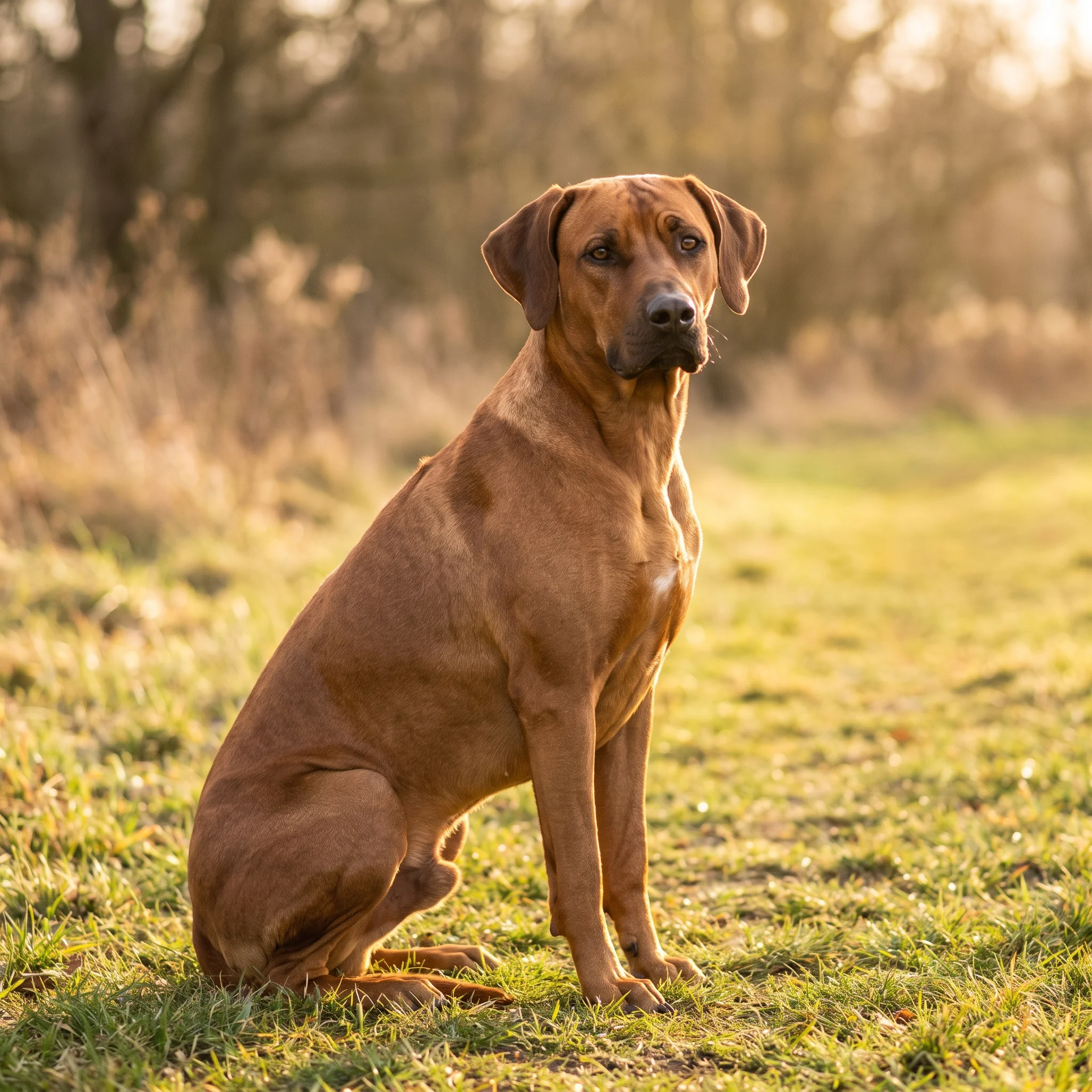 Rhodesian Ridgeback Der junge Hund zuckt wie unter Strom