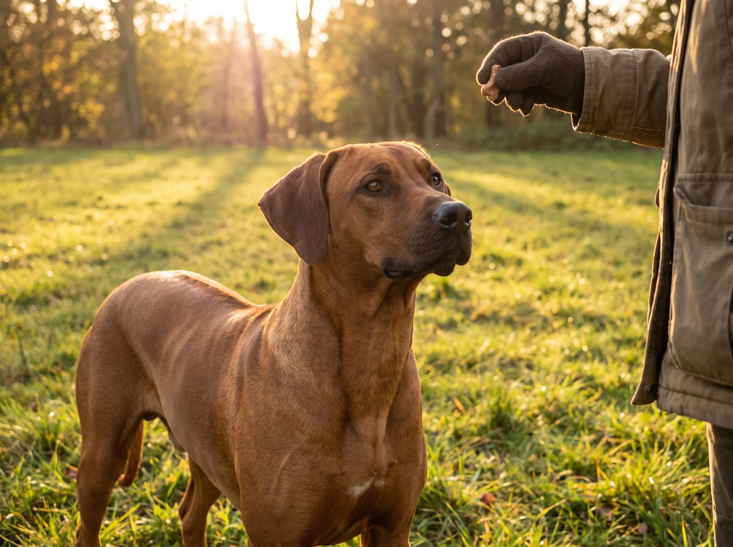 Rhodesian Ridgeback beim Training