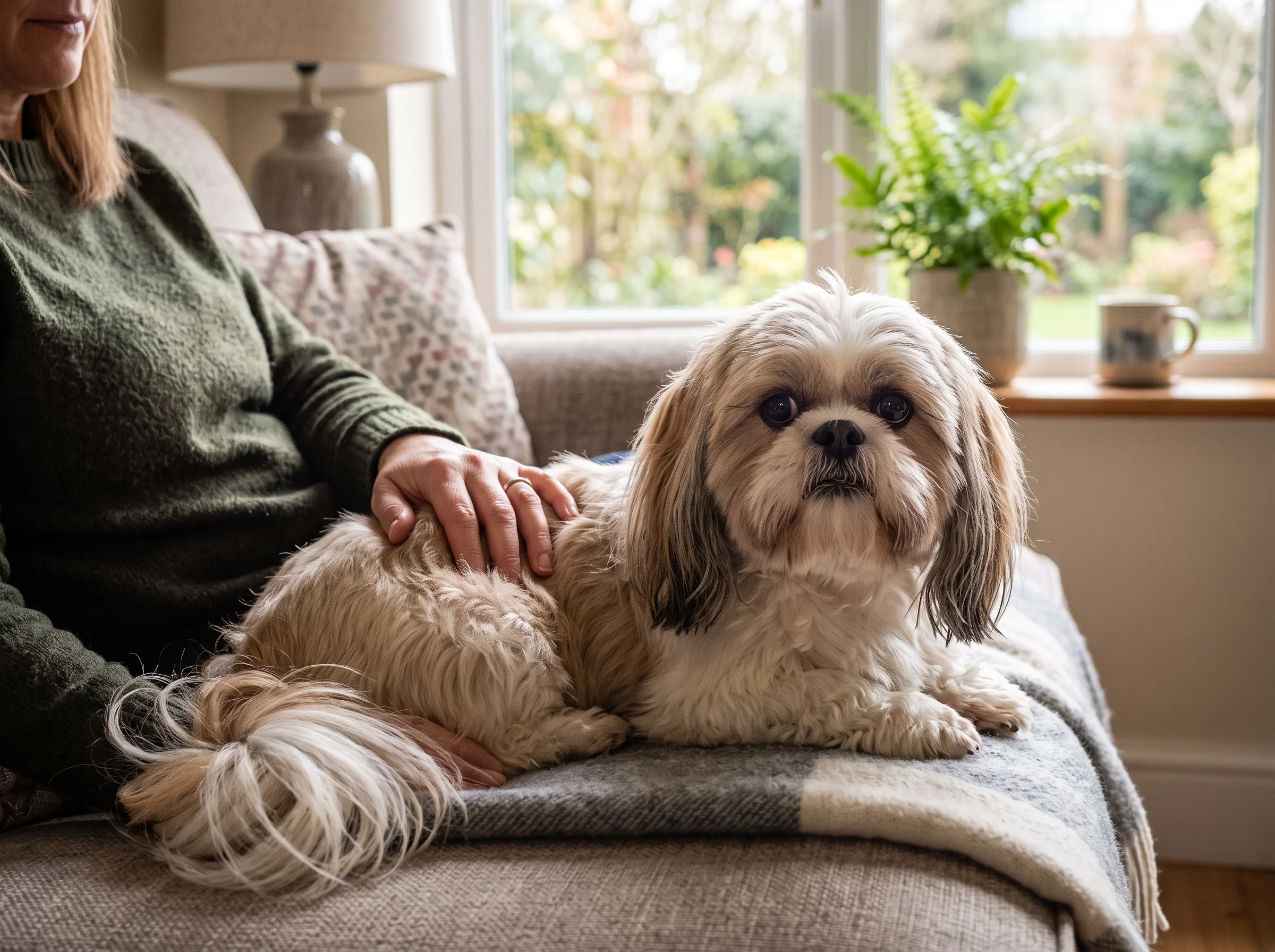 Shih Tzu mit Besitzer