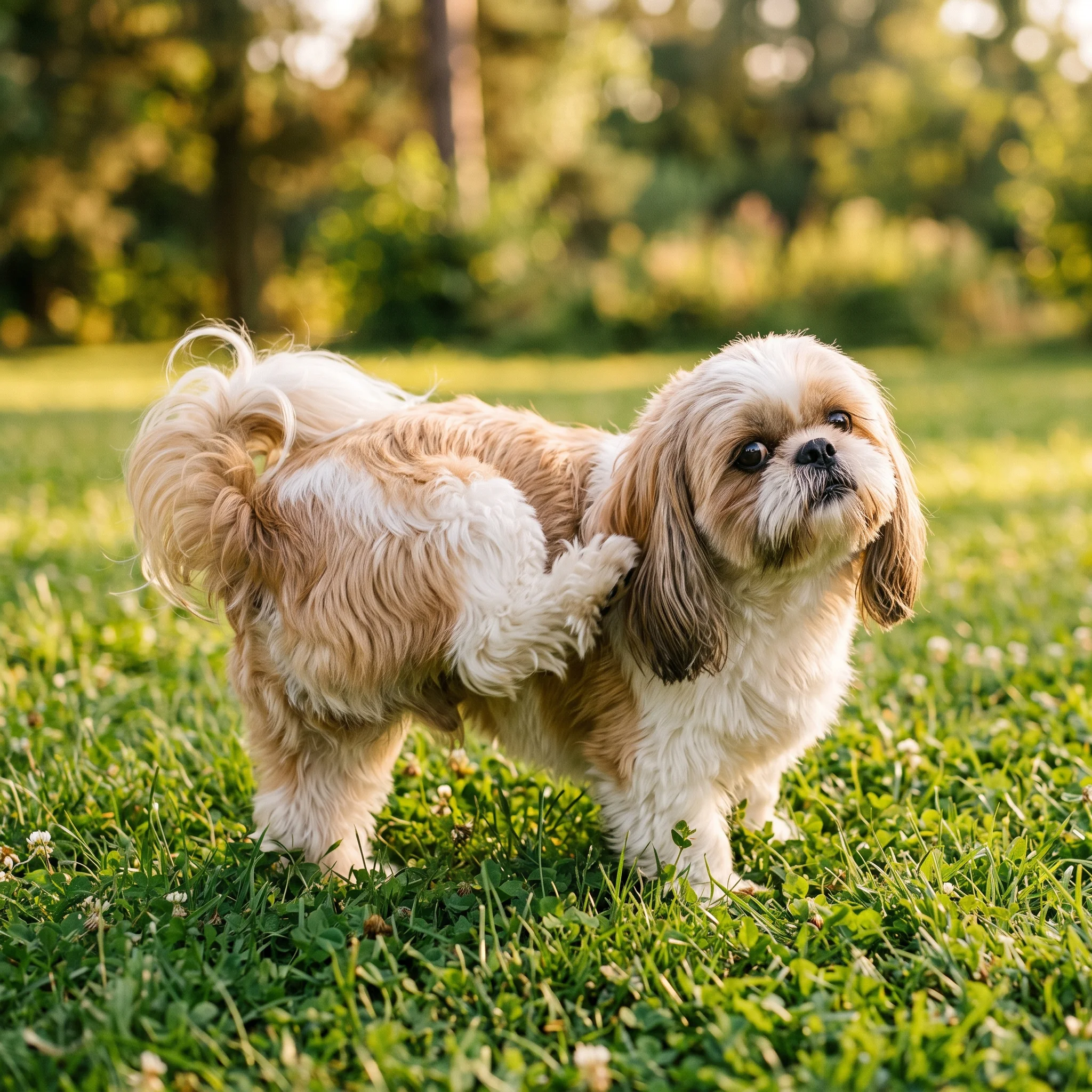 Shih Tzu Das Ohr, das nie ganz trocken wird