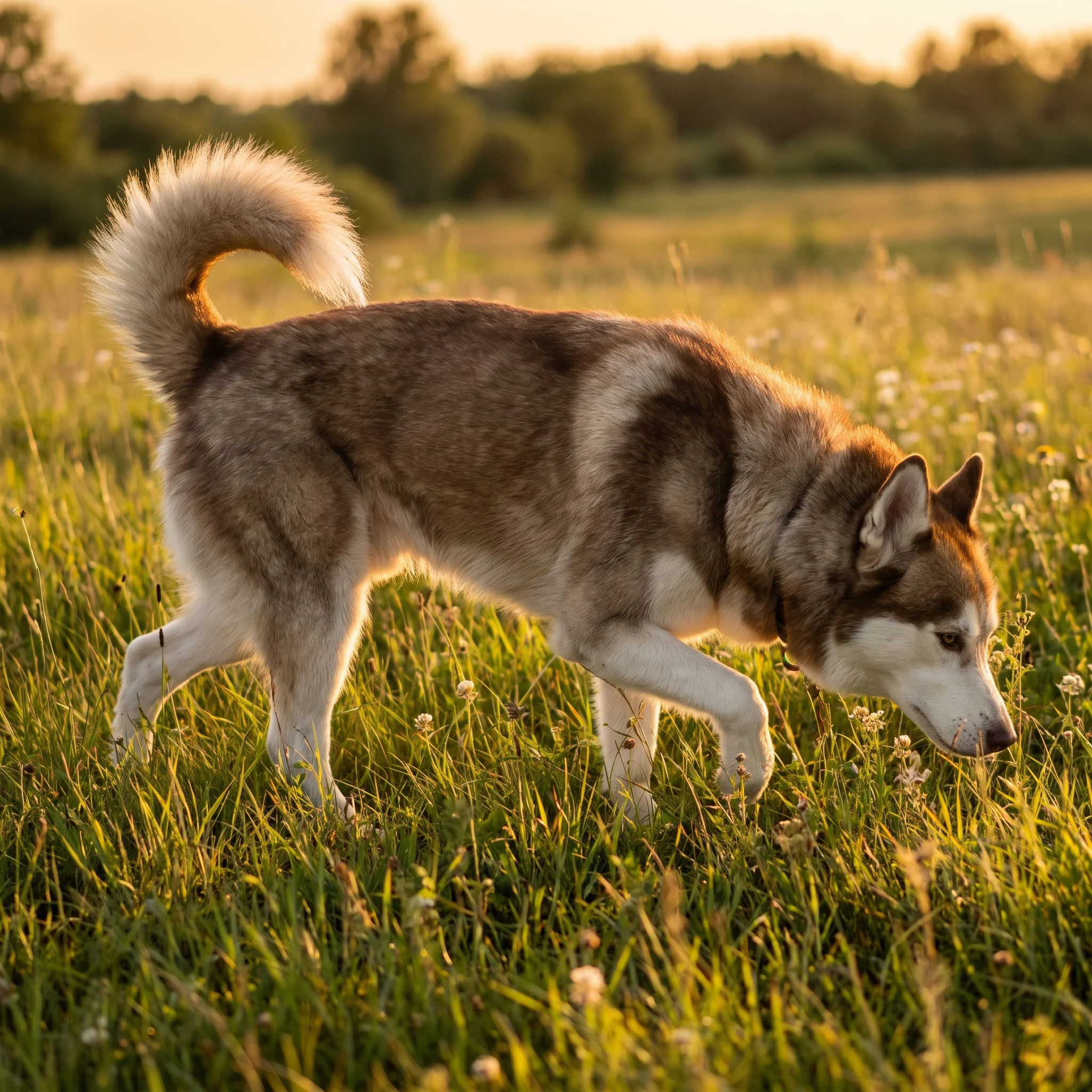 Sibirischer Husky Trüb, bevor er alt ist