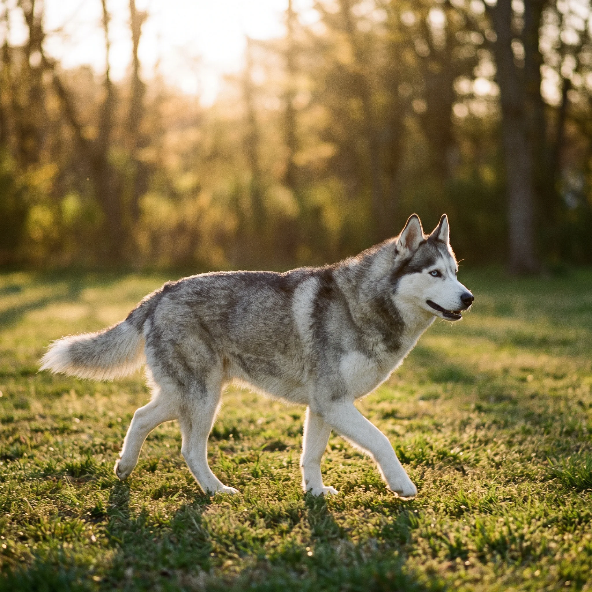 Sibirischer Husky Über Nacht rot und blind