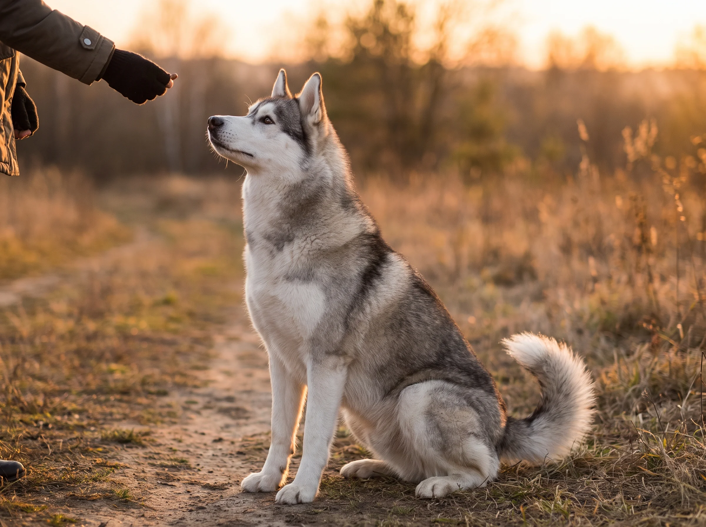 Sibirischer Husky beim Training