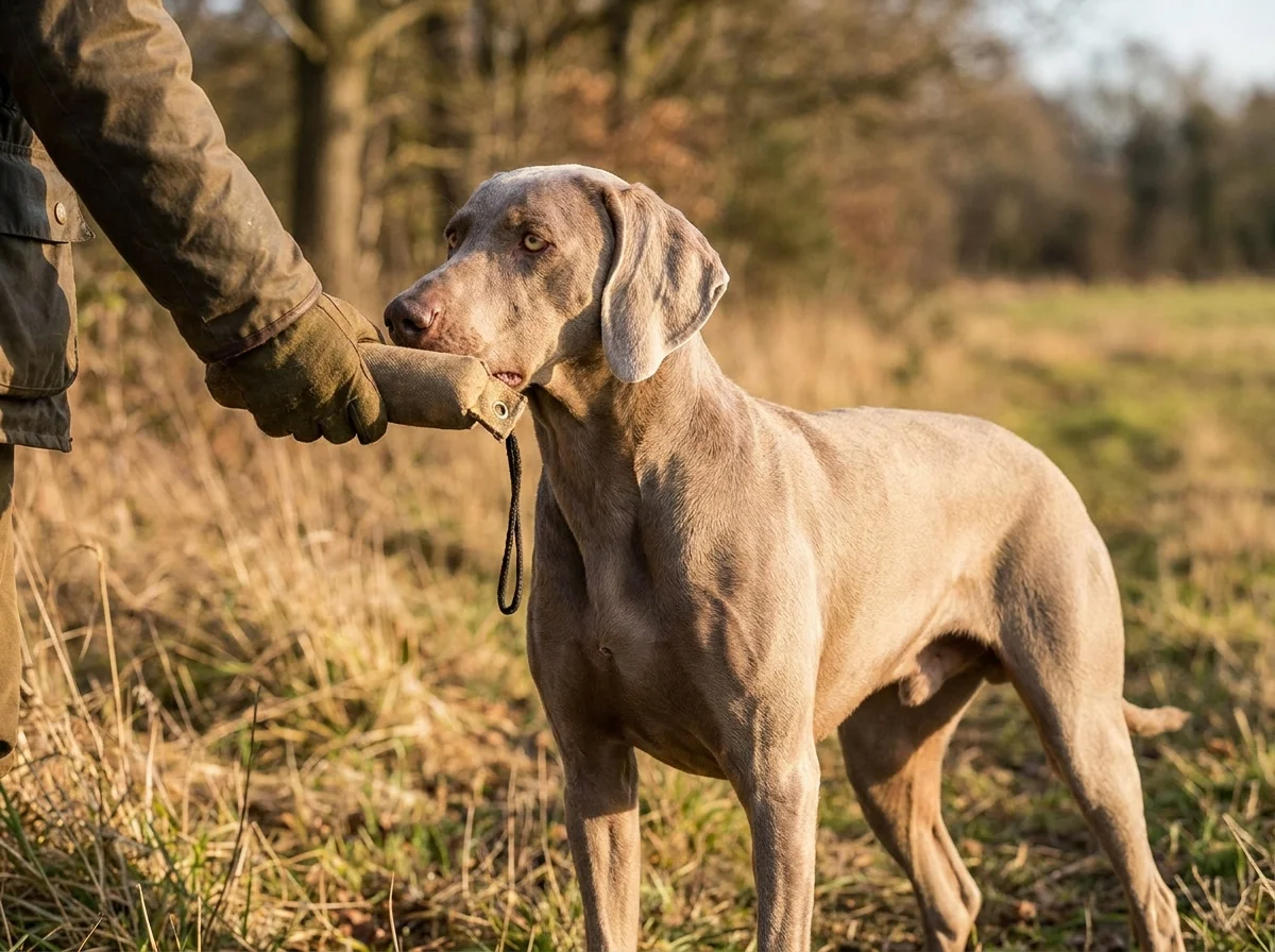 Weimaraner beim Training