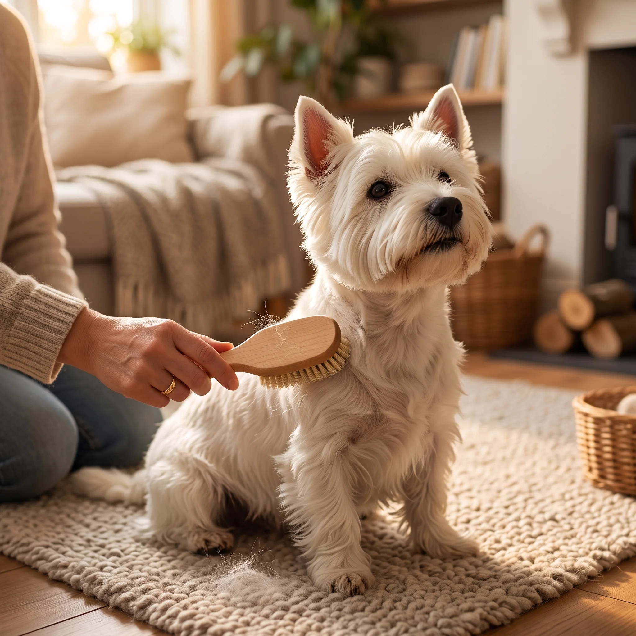 Weiche Bürste für das Westie-Fell