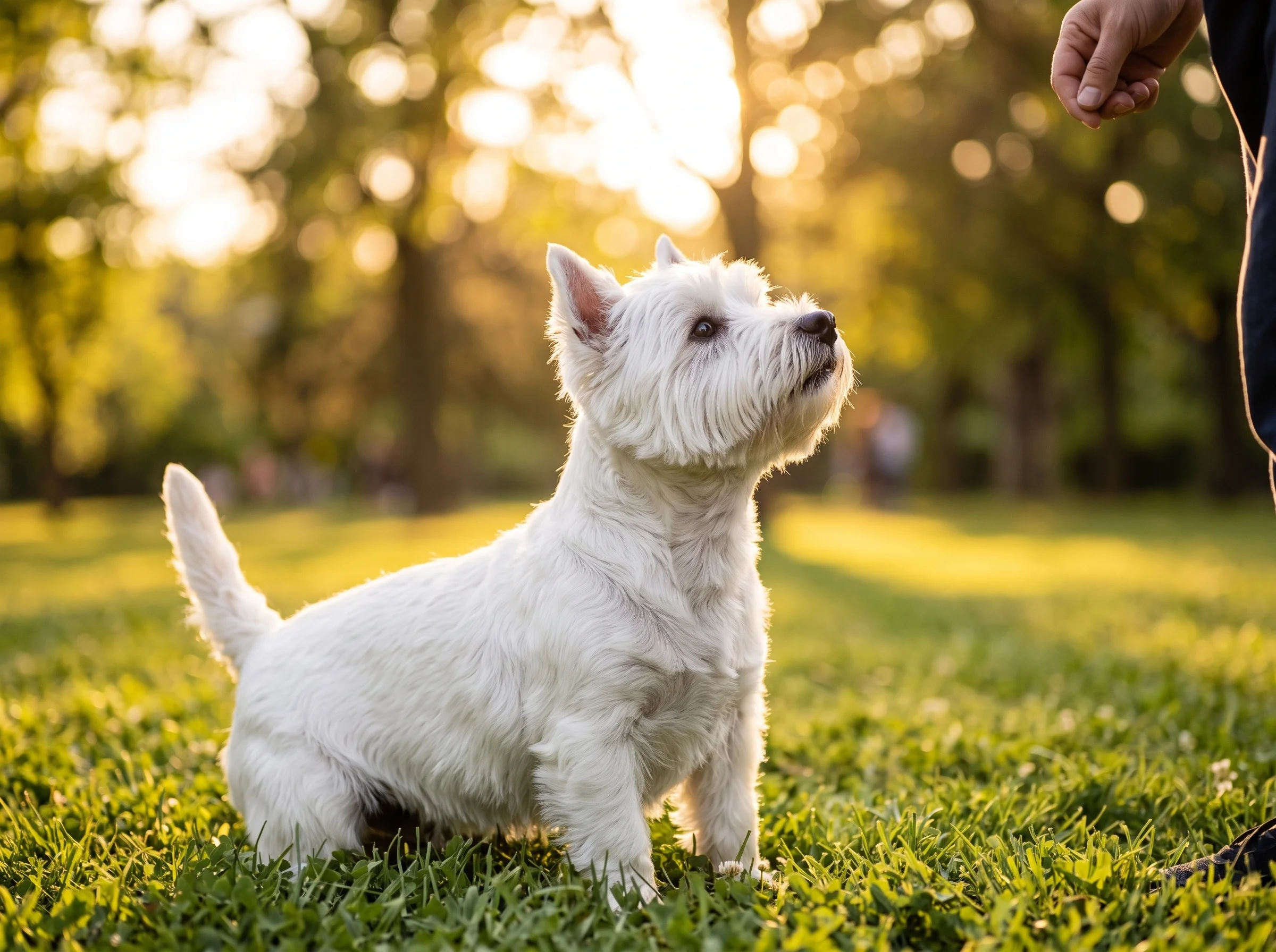 West Highland White Terrier beim Training