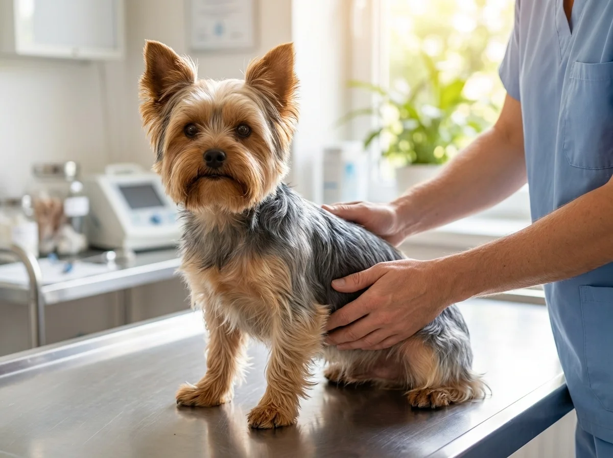 Yorkshire Terrier bei tierärztlicher Untersuchung