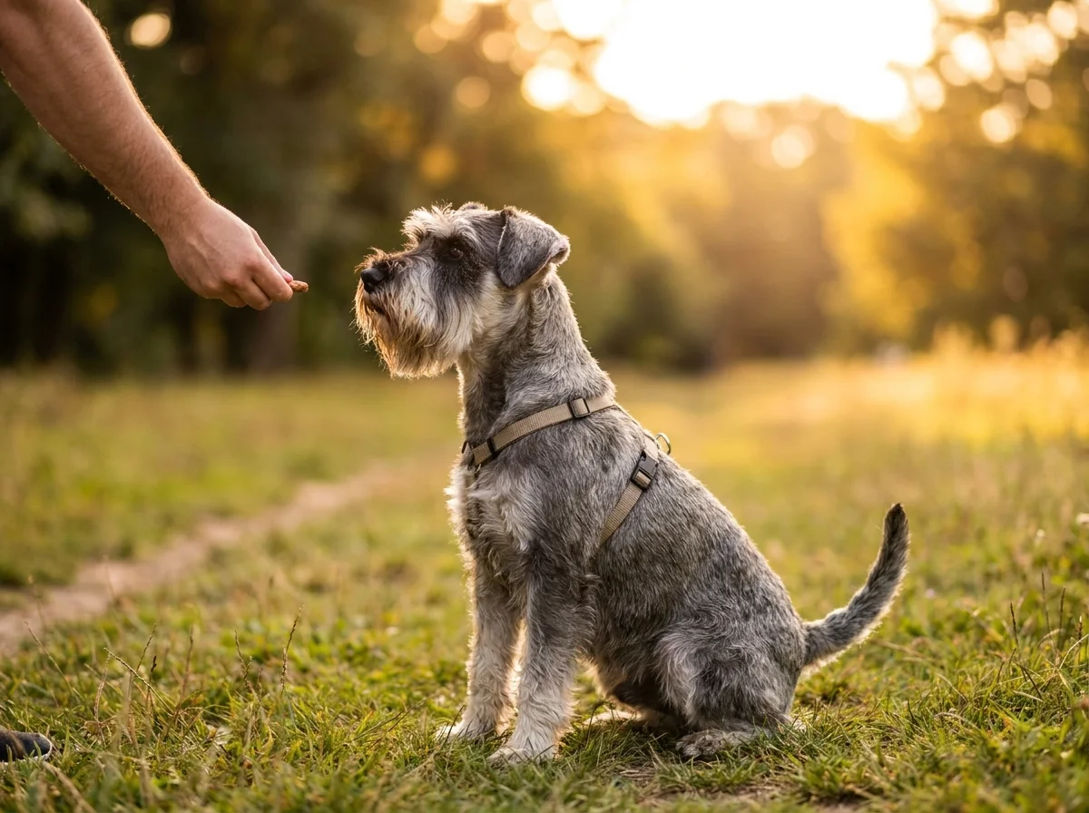 Zwergschnauzer beim Training