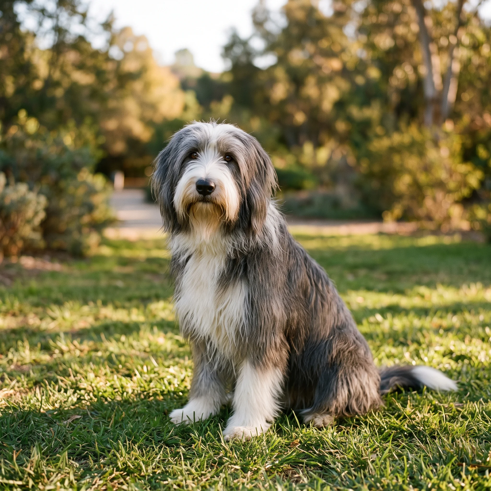 Bearded Collie Der Blick wird milchig
