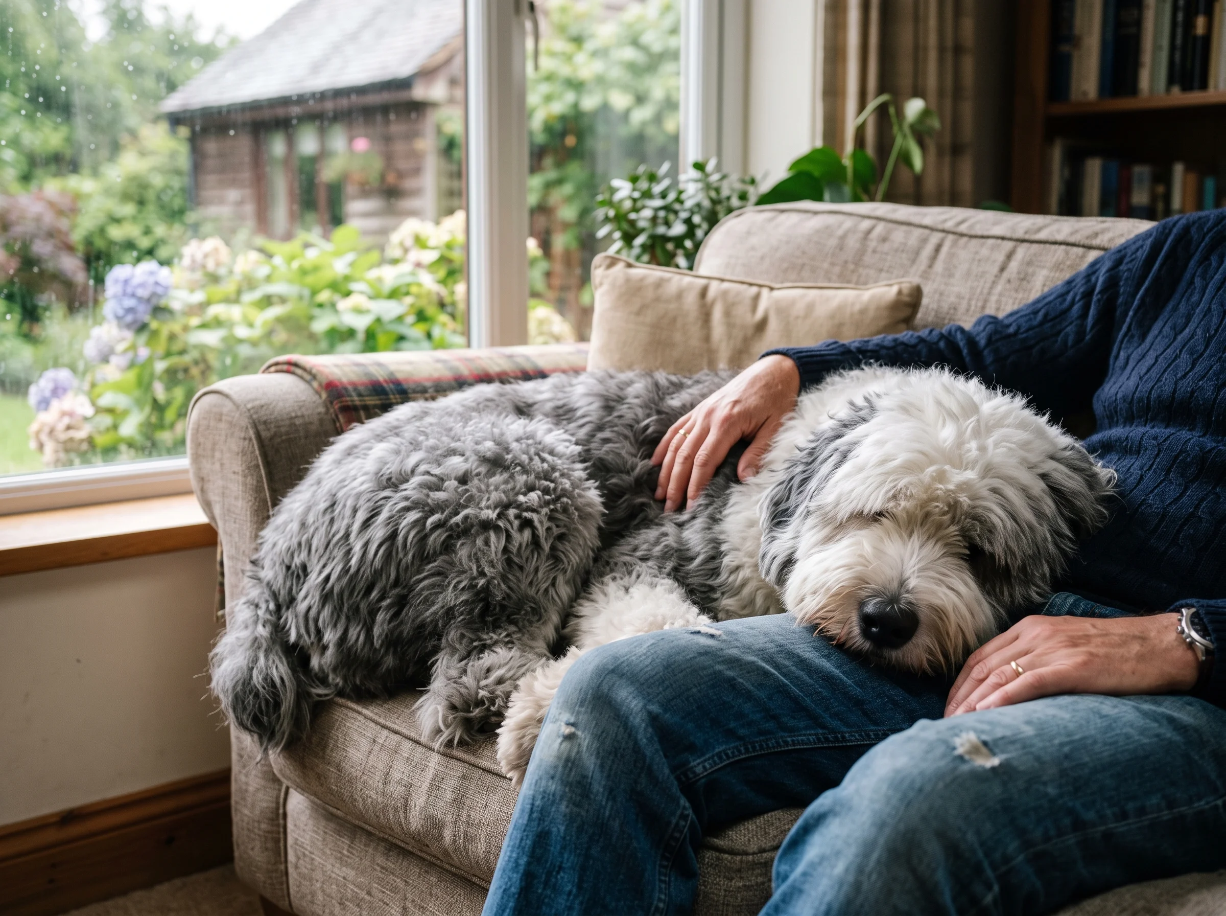 Bobtail mit Besitzer