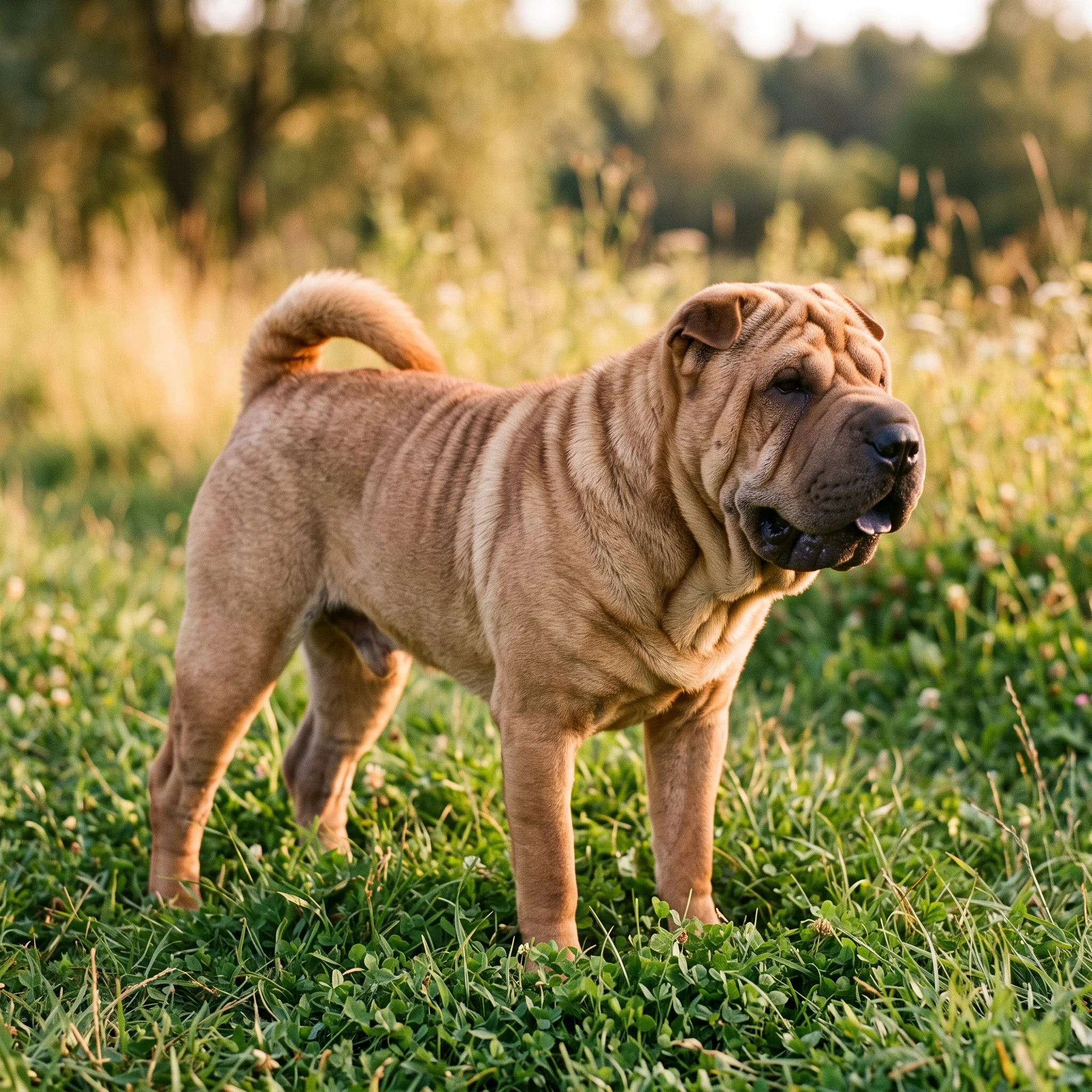 Shar Pei Die Wimpern schaben auf dem Auge